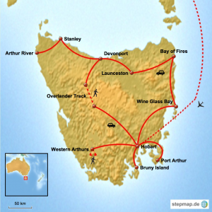 Weltreise_Tasmanien_Karte_Map