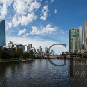Melbourne Yarra River Southbanks und Skyline