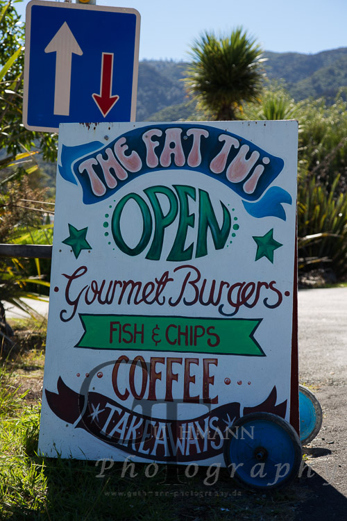 Neuseeland Marahau Fat Tui Burger