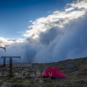 Neuseeland Tageswanderung Mount Arthur Zelten auf dem Gipfel