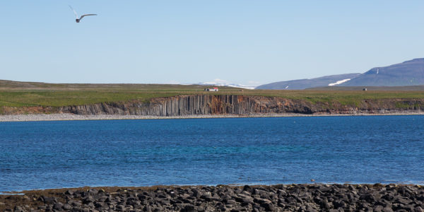 Island Basaltküste von Kalfshamarsvik Leuchtturm