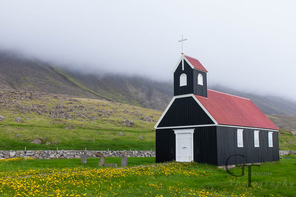 Island Westfjorde Kirche Saurbaer